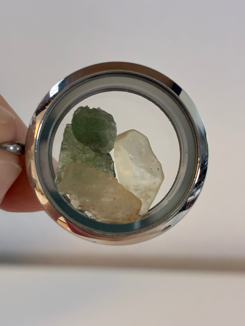 Moldavite Pendant ⏾ Silver ⏾ Libyan Desert Glass ⏾ Herkimer Diamond ⏾ Moldavite