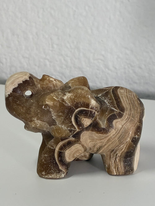 Calcite Elephant 𐦖 Animal Carving